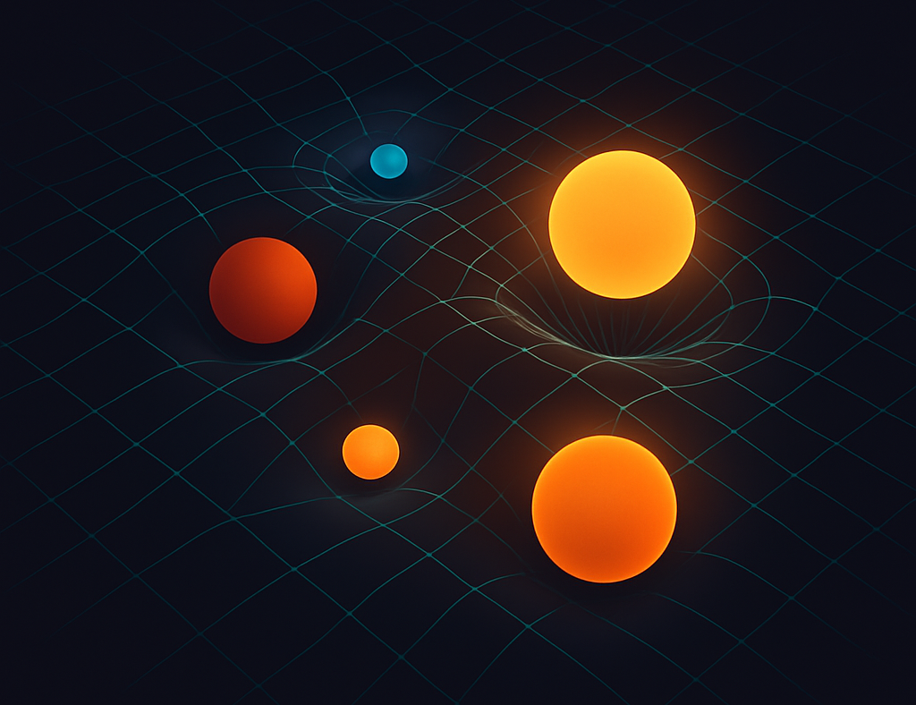 An illustration of a reality continuum shaped by our subjective realities, borrowing from how space-time continuum is represented in a 2D figure