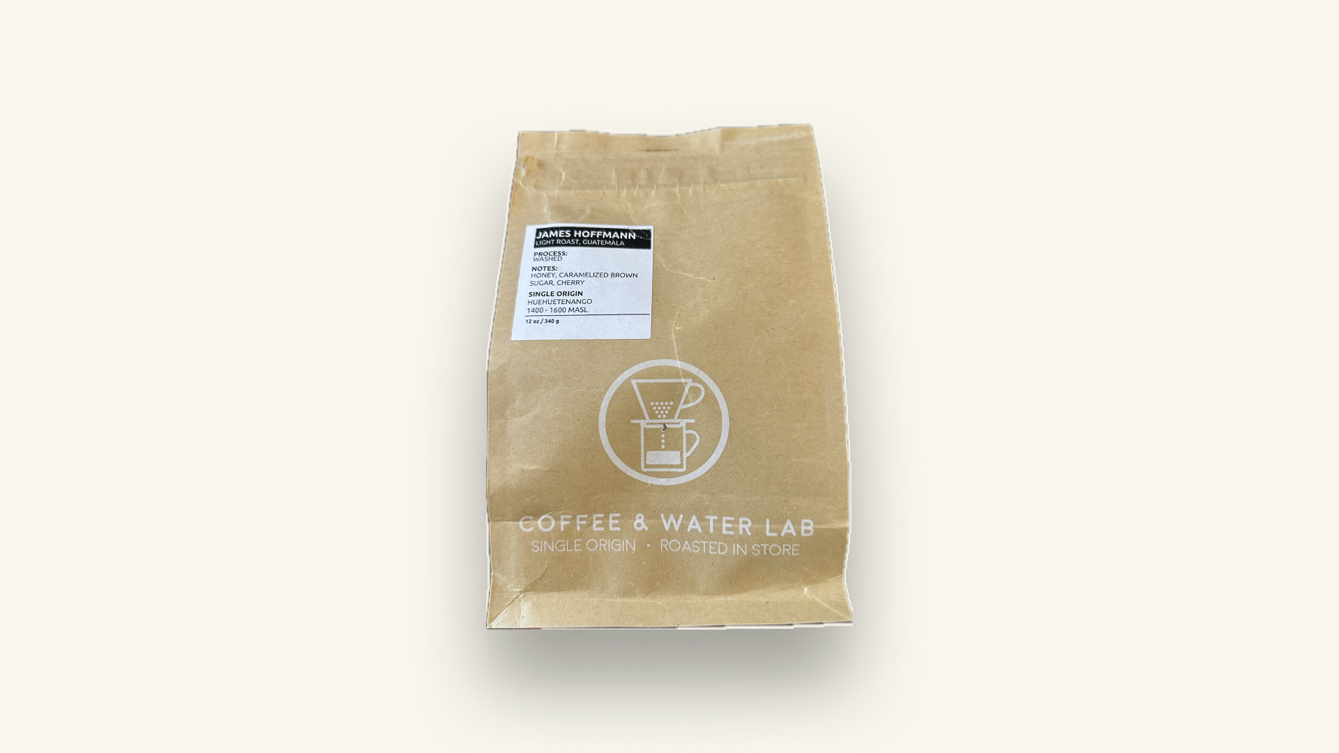 Coffee bag for James Hoffmann Guatemalan coffee by Coffee & Water Lab