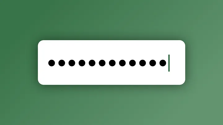 An illustration of passphrase entered in a secure input field.