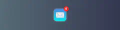 A image showing the iOS Mail app icon with a zero notifications badge count.